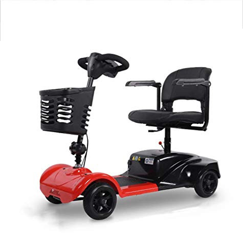 JEOMED Tragbar und komfortabel Elektromobilitätsroller Vierrädriges Behinderten-Rollstuhlauto for ältere Menschen