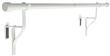 PortePole - Extendable Door Curtain Pole - 70-120cm - No DIY, Easy Fit, Over Door Curtain Bar (White)