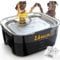 Large Dog Water Fountain 2 Gallons, SwSun 7.6L Multiple Pets Water Fountain with Large Stainless Steel Bowl, Quiet Pump, Ideal for Multi-pet Family, Provides Healthy Drinking Water