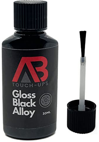 Gloss Black Alloy Wheel Touch Up Paint Bottle 30ml With Brush Scratch Curbing Etc No Lacquer Required