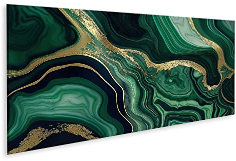 islandburner Bild auf Leinwand Geode Texturen Hintergründe Grün Gold Bilder Wandbilder Poster