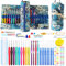 JOZEA Häkelsets, Zylindrische Form Häkelnadeln Set, Bunte Ergonomische Griffe Häkelnadeln, Zubehör Kit Häkelnadeln, mit tragbare Organisator Tasche, Dunkelblau