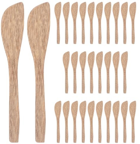 INOOMP 30Pcs wooden spoon cake bench scraper cake edge scraper dumpling filling spreader bakery butter spatula wooden jam spatulas japanese tools bakery jam spreader fudge outdoor