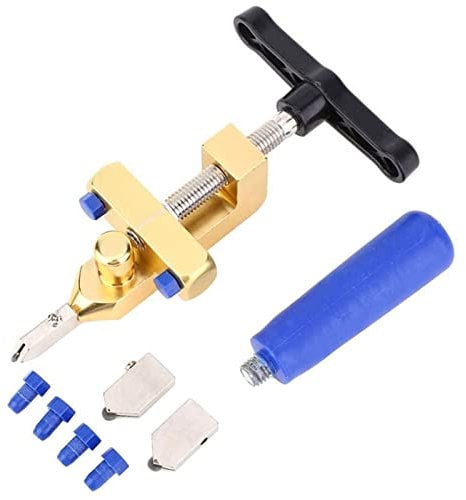 Tagliavetro Manuale in Vetro, 2 in 1 Tagliapiastrelle Manuale Monopezzo per Vetro Ceramica Spesso 3-15mm, Accessori per Utensili da Taglio per Taglio Vetro/Piastrelle/Specchio/Mosaico