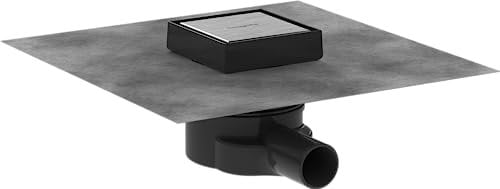 hansgrohe RainDrain Point - set completo scarico doccia a pozzetto (incl. set di installazione), scarico a pavimento per doccia 10 x 10 cm, piastrellabile (sul retro), acciaio inox spazzolato