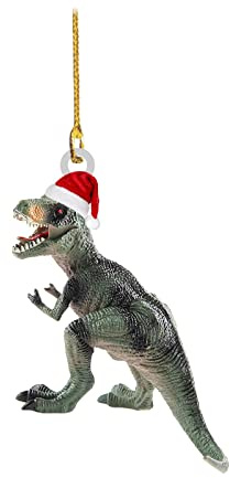 Weihnachtsdeko-Kugeln Infrarot Deckenheizstrahler Outdoor Dekoration Zwerg Auto Ornament Geschenk Weihnachten Dinosaurier Statue Handwerk Anhänger Auto Zubehör Dekoration (C,