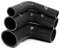 NovaNox® Coude de réduction en silicone 45° / 90° - Taille au choix - Diamètre intérieur : 38-32 mm - Couleur : noir - Angle du tuyau : coude à 90°