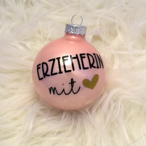 Weihnachtskugel für bersondere Menschen wie ErzieherIn, LehrerIn, BetreuerIn, Oma, Opa, Nanny, Au Pair, Arzt, Ärztin und viele andere - einfach selbst gestalten! (6cm, matt, weiß)
