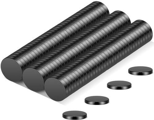 Wukong Black Tiny Magnets 6mm X 1mm | 100 Pack, Small Strong Fridge Magnets, Round Miniature Mangets for Models Craft DIY Whiteboard Refrigerator Home Office