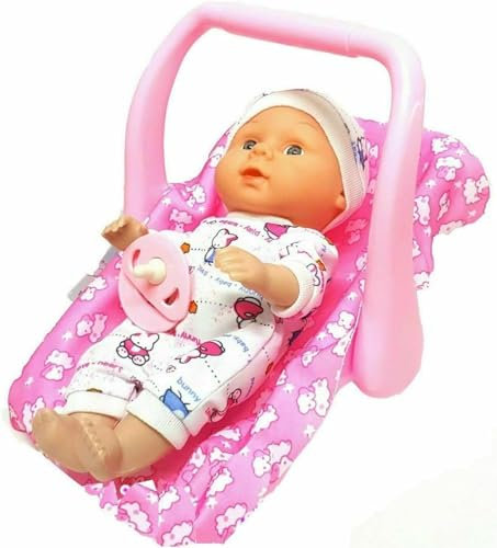 YSAMAX Baby Doll Rocking Cradle Seat For Cars, Baby Doll Accessory, Toy For Car Seat, Rocking Cradle, Pretend Play For Kids, Pink