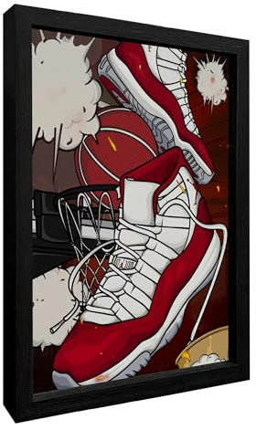 lixinxuyang Hypebeast Sneaker AJ Leinwand-Wandkunst, Raumdekoration, 20,3 x 25,4 cm, Rahmen, Sneaker, Luftschuhe, Schuhkarton-Kollektion, ästhetische, coole Poster für Teenager, Schlafzimmer,