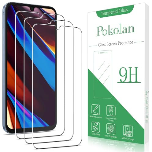 Pokolan 3 Unidades Protector Pantalla para Samsung Galaxy A15 5G Cristal Templado, Dureza 9H, 0.33 mm Ultra Transparente, Sin Burbujas, Antihuellas, Ultra Resistente