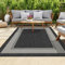 homeart Outdoor Rugs | Easy-Cleaning Indoor & Outdoor Area Rugs for Porch, Deck, Balcony, Garden, Picnic, Kitchen | UV & Weather-Resistant Large Patio Rug Mats D.Anthracite Cream, 140 x 200 cm