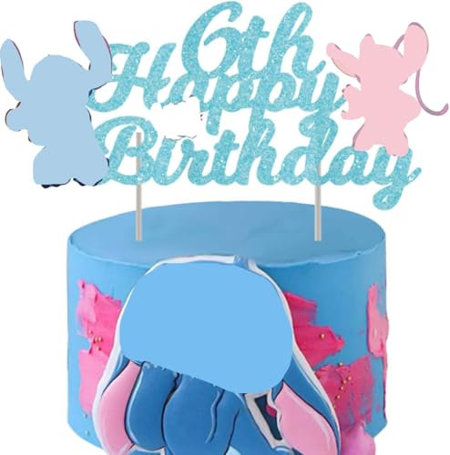 Cartoon Kuchen Topper für Kinder - Happy Birthday Geburtstag Deko mit 6 Dekorationen