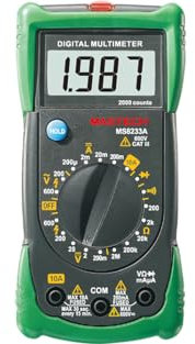 GuliTech MS8233A MS8233B MS8233C MS8233D MS8233D MS8233E Multimetro digitale DMM Meter AC/DC Voltage Current Ohm Meter With Temperature Diodo Continuity Tester (MS8233A)