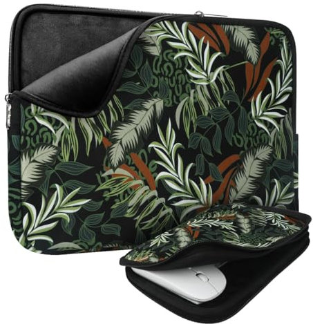 iCozzier 13-13.3 Zoll Laptop Hülle Sleeve Schutz Aufbewahrungstasche für 13,3-14 Notebook/MacBook Air/MacBook Pro/Pro Retina Hülle (Blumen- und Grasmuster)