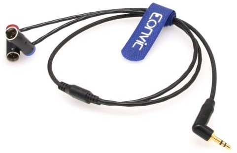 Eonvic 3,5 mm TRS auf Dual Low-Profile TA3M Mini-XLR 3-poliger Stecker Audiokabel für Rode Wireless GO II Canon EOS C70 Blackmagic Pocket Cinema Kamera 6K Pro Kamera