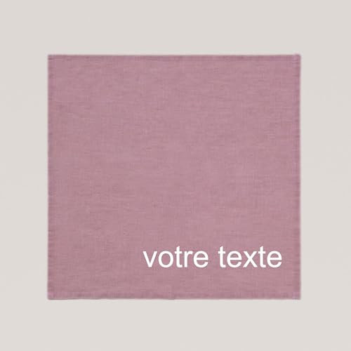 Personalisiert Personalisierbare Serviette aus Leinen mit Vornamen-Stickerei, Text – maschinenwaschbar (Rosa)