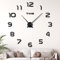 JIZZU 3D Reloj De Pared Grande, DIY Reloj Pareds Digital, Reloj de Pared Silencioso, Reloj Cocina Pared Original, Moderno, Decoración Ideal para Sala de Estar, Dormitorio, Cocina, Oficina, Negro