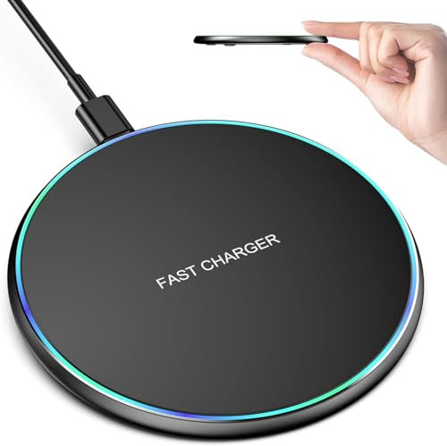 Wireless Charger, Wireless Charging Pad for iPhone 16/15/14/13/12/11 Pro/Pro Max/XS Max/XR/SE, Wireless Charging Mat Station for Samsung Galaxy S22/S21S20/S10/S9/Note10/9, AirPods 2/Pro