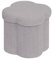 Bonlife Grey Ottoman Storage Box,Folding Storage Seat Box,Small Footstool For Living Room,Kid's Toy Chest Box,Teddy Flower Shape,38x38x38cm