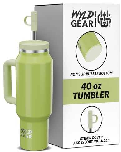 Wyld Gear - Wyld Syde Travel Tumbler 40 oz (1200 ml), Citrus | Heiß & Kalt | Isolierflasche mit bruchfestem Strohhalm | geeignet für Getränkehalter | auslaufsichere Thermosflasche | BPA-frei