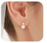 FUNEIA Perlen Ohrringe Silber 925 Damen Weiße Süßwasserperlen Stecker Gold | Ohrstecker Gold Silber Stecker Ohrringe mit Perle Wasserfest Hypoallergene Modeschmuck für Frauen Mädchen Braut Geschenk