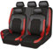 XJQHK Auto Leder Sitzbezüge für Nissan Juke SUV 2010-2014, 9 Stück Allwetter rutschfest Wasserdicht Atmungsaktiv Schonbezug Set Sitzkissenschutz,Red/A