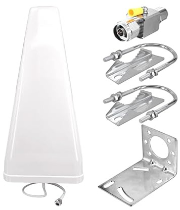 BOOBRIE 12DBi Richtantenne 3G 4G 5G LTE WiFi 698-3800MHz High Gain Log Periodische Antenne N Buchse Stecker mit N-Typ Blitzableiter Festmontage Outdoor für Cellular Signalbooster
