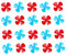 20PCS 2mm Shaft DC Motor Plastic Propeller 4-Blades 80mm Fan Shape Propellers for RC Boat Fan Leaves Ship Airplane DIY Model Toy Parts (Blue,Red)