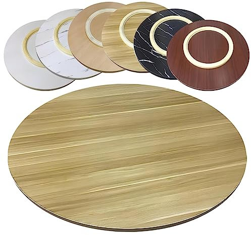 Table À Manger Plateau De Service Ø 50-100 Cm Plateau Rotatif en Bois Rond, avec Base À Roulement Silencieux Grand Plateau Tournant Assiette De Service, pour Table À Manger De Cuisine