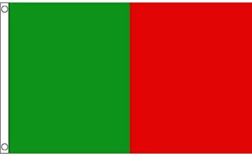 Bandera verde y roja del condado irlandés, 3 x 5 pies, poliéster 100D verde y rojo con dos ojales de metal, resistente a la decoloración, colores vivos, 150 x 90 cm
