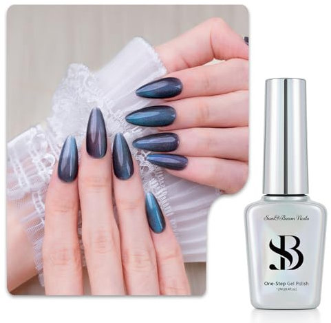 Sun&Beam Nails One-Step Gel Polish 3-in-1 Cat Eye 12ml|No Base or Top Coat Needed|UV Light Recommended|Easy Removal (#738 Aurora Shadow)