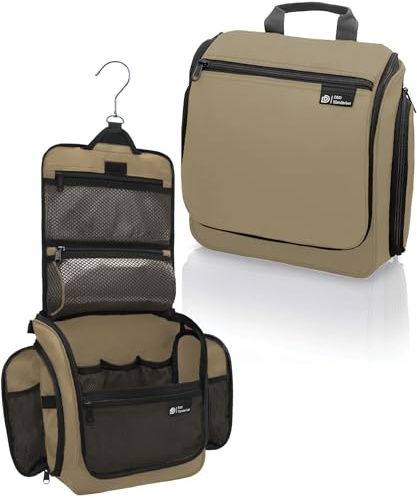 D&D - Kulturbeutel zum Aufhängen – Designer-Reise-Organizer für Make-up und Toilettenartikel für Damen und Herren – Hängekoffer für Kosmetik und Toilettenzubehör mit drehbarem Metallhaken