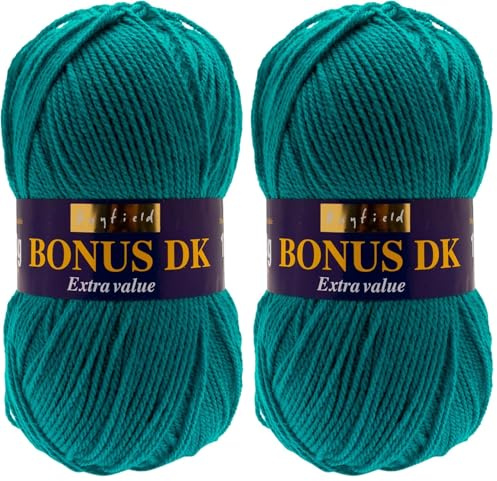 Hayfield Bonus DK Double Knitting, Rainforest (668), 100g by Sirdar (Pack of 2)