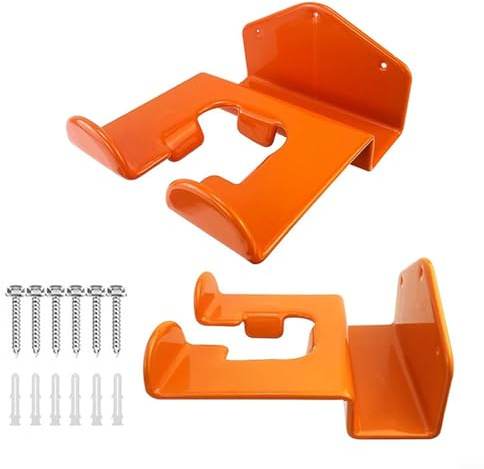 Lot de 2 étagères de rangement murales pour débroussailleuse et outils de jardin en métal haute résistance pour garage ou abri de jardin