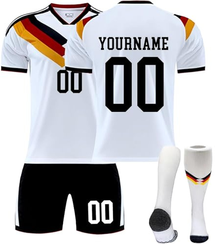 2026 Fußball Trikot Personalisiert mit Eigenem Namen und Nummer Fussballtrikot für Kinder Erwachsene Heim- Auswärtstrikots Fussball Trikot Set mit Football T-Shirt, Shorts, Socken