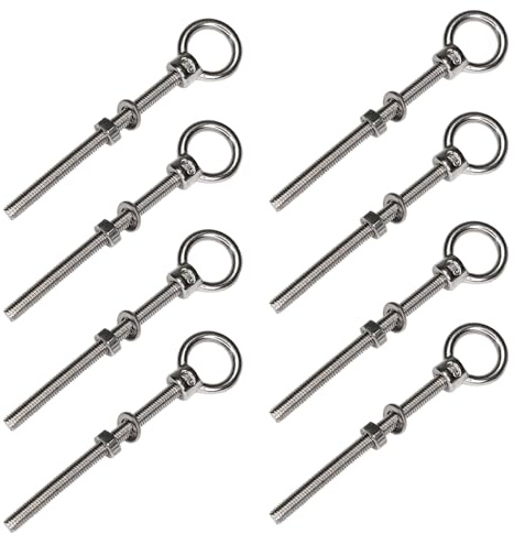 PRIOstahl 643_8 Lot de 8 boulons à œil - En acier inoxydable V4A - M12 x 120