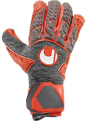 Uhlsport Erwachsene Aerored Supergrip HN Torwarthandschuhe, Dark grau Melange/Fluo rot, 10