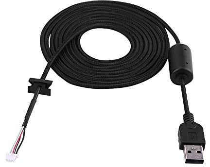 Aramox 2Meters USB Mouse Line Wire Cable Black Replacement for G9/G9X Game Mouse