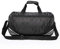 Sac de Sport Grand Format en Nylon Imperméable Noir Sac de Voyage pour Femme Homme (Rayures argentées)