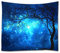 A.Monamour Wandteppiche Blau Galaxie Sternenhimmel Wald Bäume Nachtszene Natur Landschaft Textil Stoff Wandbehang Tapisserie Vorhänge Tischdecke Bettdecke Strandtuch 180x230cm