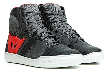 Dainese York Air Shoes, Scarpe Moto Estive Leggere, Uomo, Phantom/Rosso, 40
