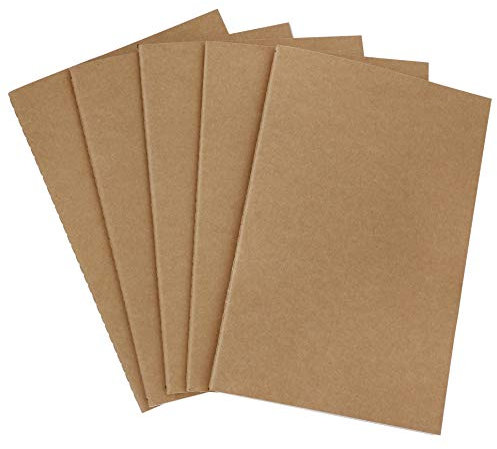 Klein Notizblock A5, Kraft Cover 5er Leerseite Seite (30 Blatt) Skizzenbuch Skizzenblock, Classic Schreibblock Zeichenblock Sketchbook Notepad, Memo, Malen und Graffiti, 21 x 13.8 cm
