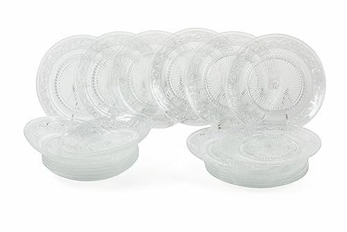 Villa d’Este Home Tivoli Service d'assiettes 18 pièces en verre, Imperial