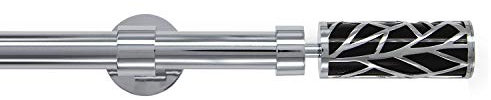 Gcurtain Kit Tringle à Rideau Tringle Extensible en Métal Diamètre 16-19 mm (5/8-3/4) Décoration Robuste pour Votre fenêtre Facile à Installer Longueur réglable - Branche Noire /110-210cm(44-82)