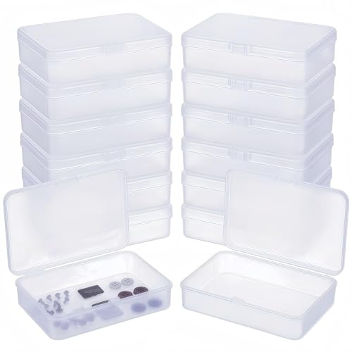 LJY Frosted Small Parts Boxes, 12 Pack, 4.5 x 3.3 x 1.1 in | Group sewing notions, buttons, thread accessories and small components