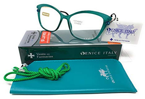 New Model última moda EXCLUSIVA Gafas de lectura, presbicia, vista cansada, Diseño en 5 Colores. VENICE Premium Perl - Dioptrías: 1 a 3,5 (Verde, 3.00)