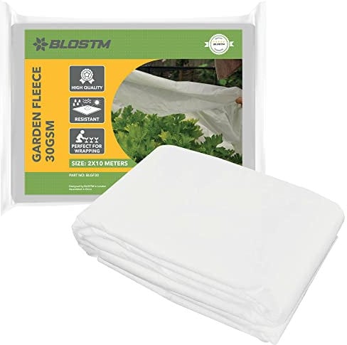 BLOSTM Manta Termica Plantas Vellón De Protección contra Congelación Protección para Plantas Cubierta De Protección contra Plagas - 30 gsm 2 x 10M