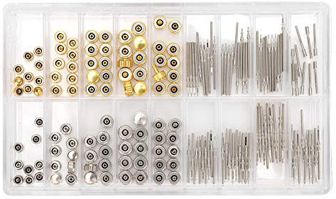MOUMOUTEN Perni Cinturino Orologio, durezza Accessorio per Corone Dell'orologio Scelta Multipla Kit Strumenti Ricambio Riparazione con Scatola Riparazione Dell'orologio Accessori per Orologi